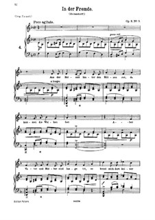 Six Songs, Op.3: No.5 In der Fremde (Away from Home) by Johannes Brahms