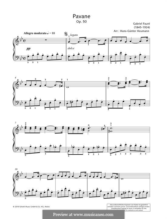 Pavane, Op.50: Para Piano by Gabriel Fauré