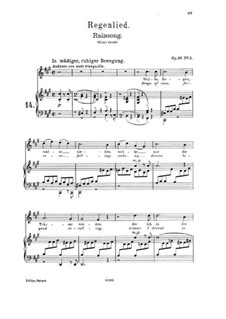 Romances and Songs, Op.59: No.3 Regenlied (Rain Song) by Johannes Brahms