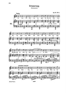 Romances and Songs, Op.63: Nr.2 Erinnerung by Johannes Brahms