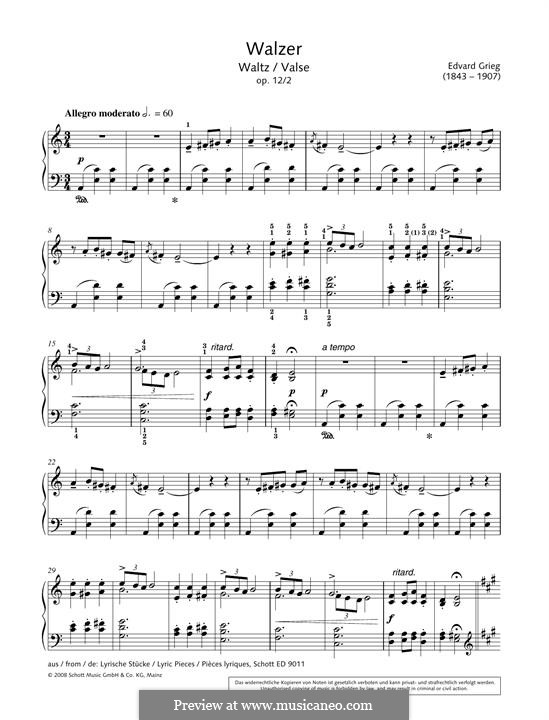 Lyric Pieces, Op.12: Valsa No.2 by Edvard Grieg