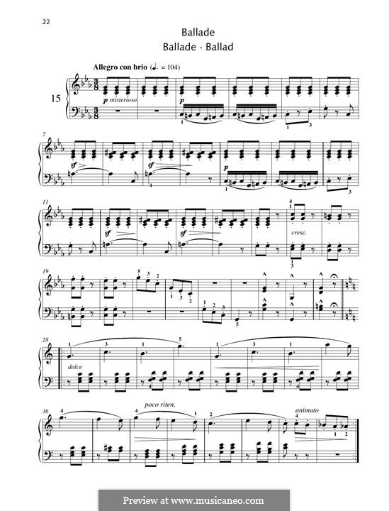 No.15 Ballade: Para Piano by Johann Friedrich Burgmüller