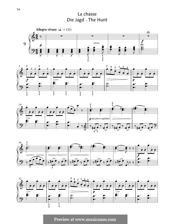 No.9 La Chasse (The Hunt): Para Piano by Johann Friedrich Burgmüller