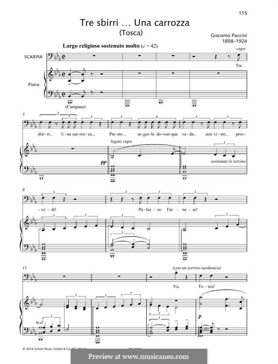 Tosca: Tre sbirri ... Una carrozz by Giacomo Puccini