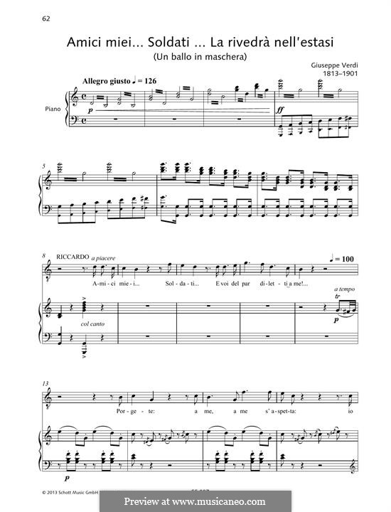 A Masked Ball: Amici miei ... Soldati ... La rivedra nell'estasi by Giuseppe Verdi