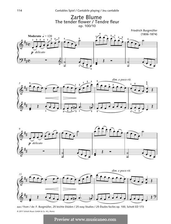 No.10 Tendre Fleur (A Dainty Flower): Para Piano by Johann Friedrich Burgmüller