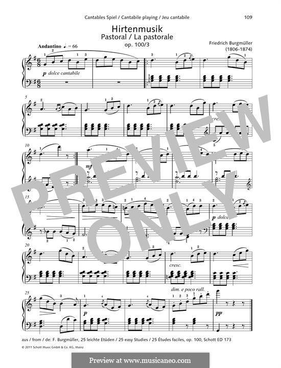 No.3 Pastorale: Para Piano by Johann Friedrich Burgmüller