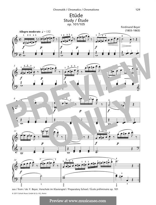 Preschool in Piano Paying, Op.101: Study No.105 by Ferdinand Beyer