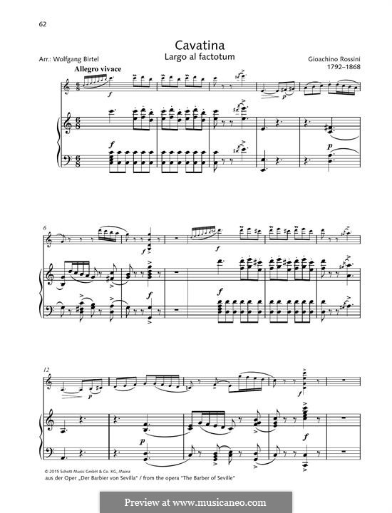 Largo al factotum: para violino by Gioacchino Rossini