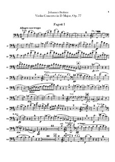 Concerto for Violin and Orchestra in D Major, Op.77: parte fagotes by Johannes Brahms