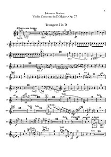 Concerto for Violin and Orchestra in D Major, Op.77: parte trompetas by Johannes Brahms