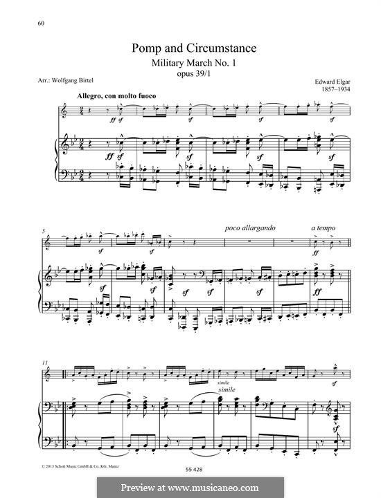 Pomp and Circumstance: For any instrument and piano by Edward Elgar