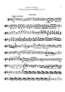 Concerto for Violin and Orchestra in D Major, Op.77: parte viola by Johannes Brahms