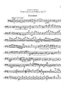 Concerto for Violin and Orchestra in D Major, Op.77: Parte contrabaixo by Johannes Brahms