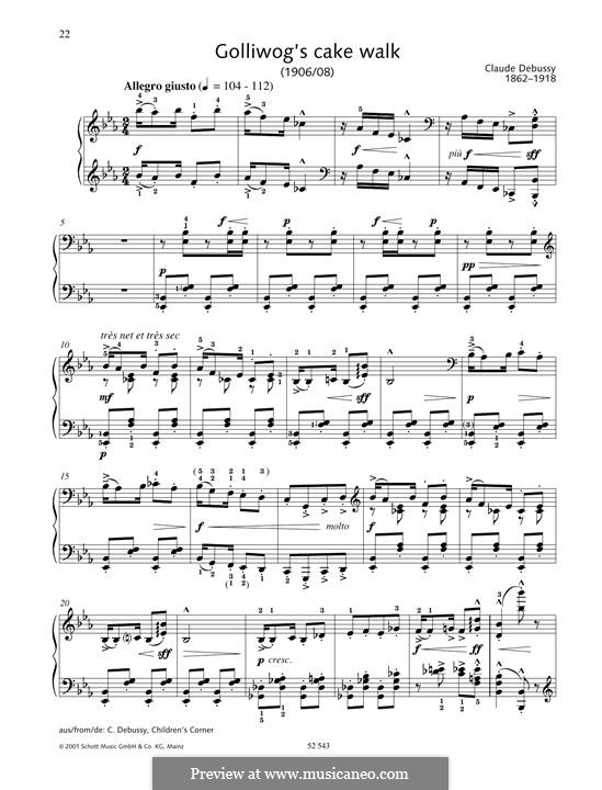 No.6 Golliwogg's Cakewalk: Para Piano by Claude Debussy