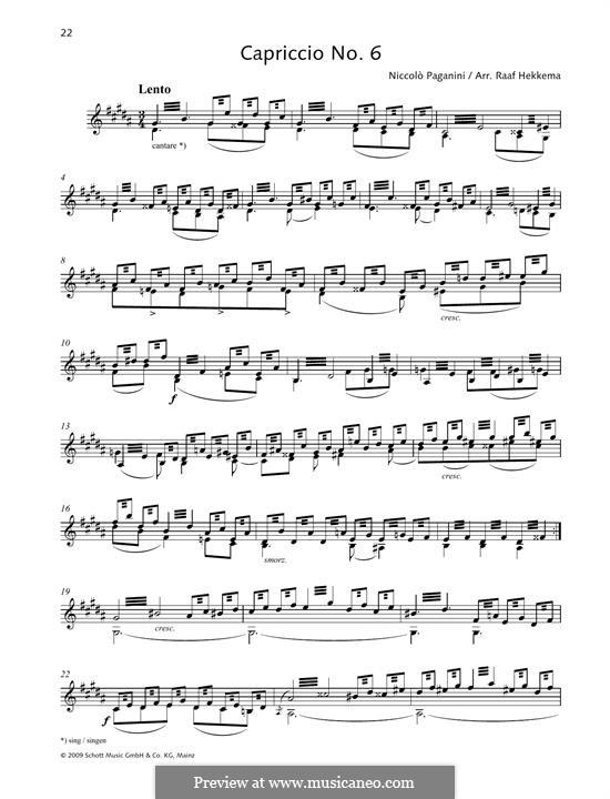 Twenty-Four Caprices, Op.1: Caprice No.6 by Niccolò Paganini