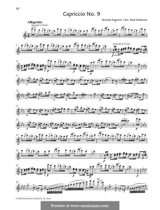 Twenty-Four Caprices, Op.1: Caprice No.9 by Niccolò Paganini