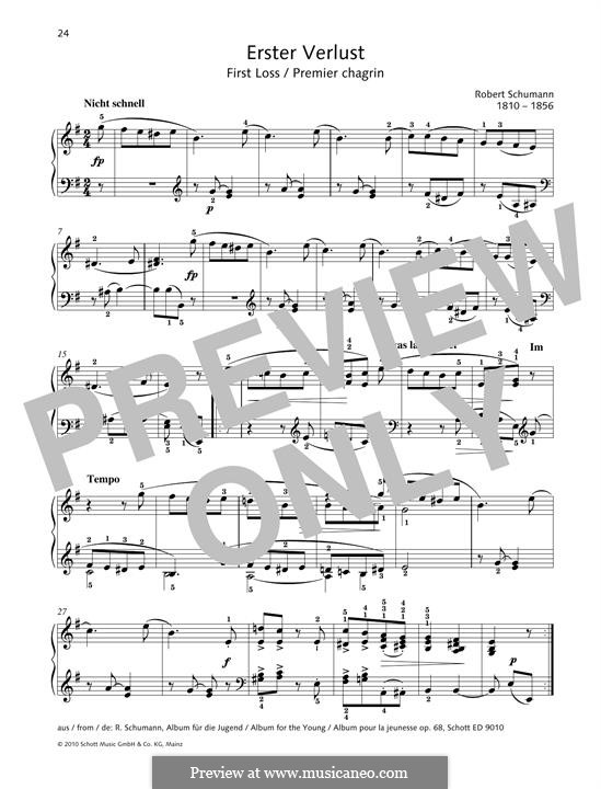 No.16 Erster Verlust (First Sorrow): Para Piano by Robert Schumann