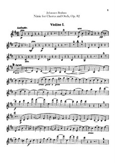 Nänie, Op.82: parte violinos by Johannes Brahms