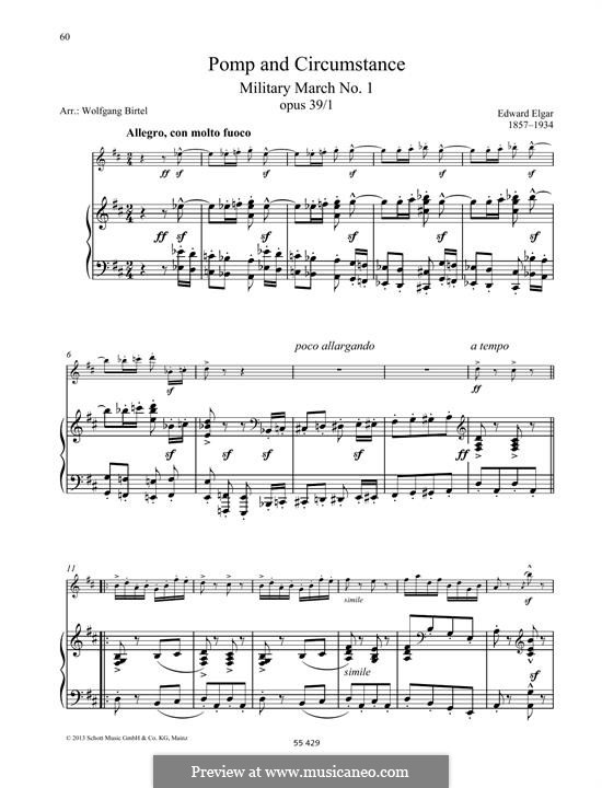 Pomp and Circumstance: For any instrument and piano by Edward Elgar