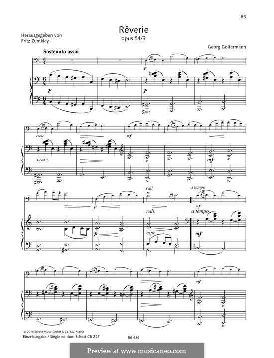 Reverie, Op.54 No.3: Reverie by Georg Goltermann