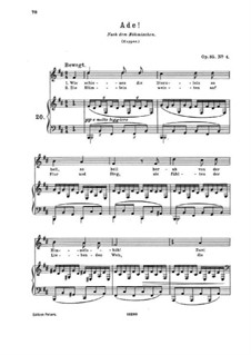 Six Songs, Op.85: No.4 Ade (Goodbye) by Johannes Brahms