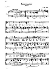 Six Songs, Op.86: No.3 Nachtwandler (Sleepwalker) by Johannes Brahms