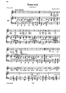 Six Songs, Op.97: No.5 Komm bald (Come Soon) by Johannes Brahms
