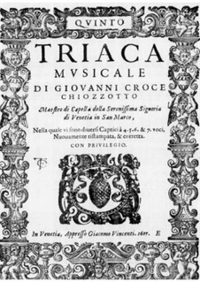 Triaca musicale: Parte vocal by Giovanni Croce