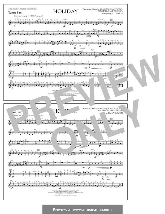 Holiday (Green Day): Bb Tenor Sax part by Billie Joe Armstrong, Tré Cool, Michael Pritchard