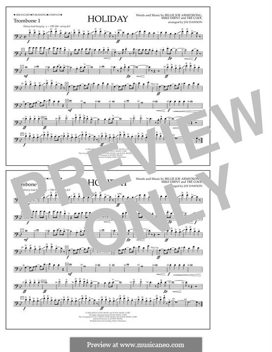 Holiday (Green Day): Trombone 1 part by Billie Joe Armstrong, Tré Cool, Michael Pritchard