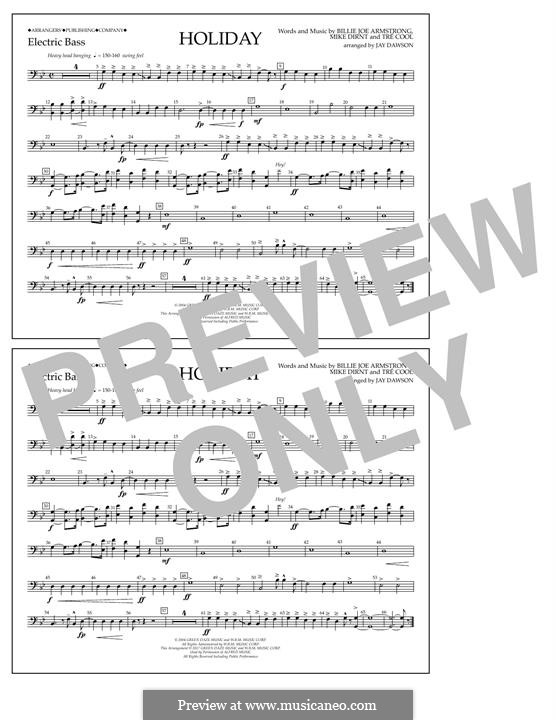 Holiday (Green Day): Electric Bass part by Billie Joe Armstrong, Tré Cool, Michael Pritchard