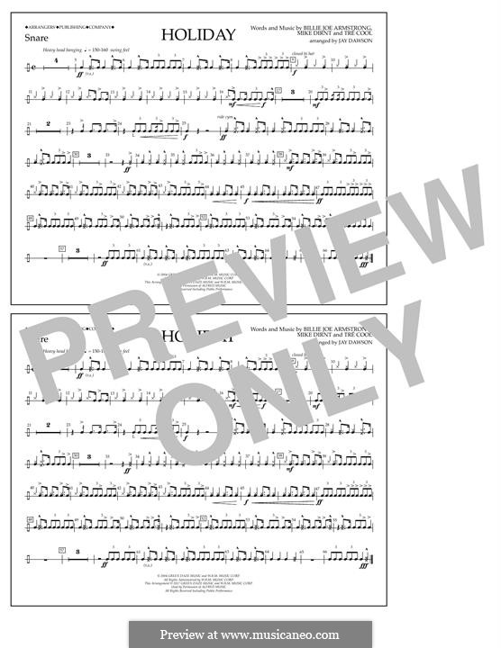 Holiday (Green Day): Snare Drum part by Billie Joe Armstrong, Tré Cool, Michael Pritchard