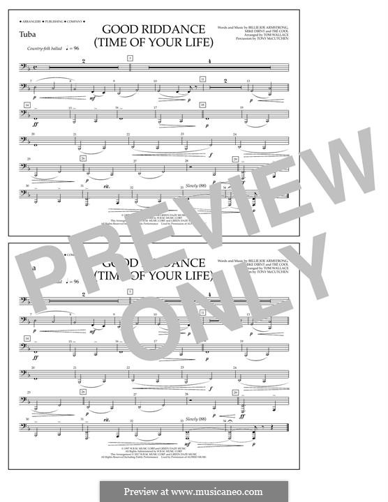 Good Riddance (Time of Your Life) arr. Tom Wallace: Tuba, partes by Billie Joe Armstrong, Tré Cool, Michael Pritchard