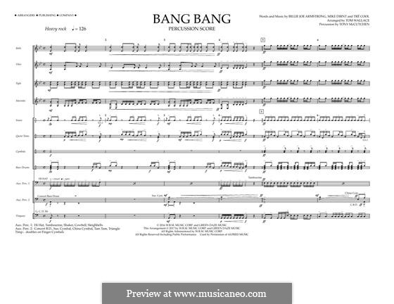 Bang Bang (Green Day): Percussion Score by Billie Joe Armstrong, Tré Cool, Mike Dirnt