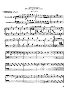 Don Pasquale: Abertura - parte trombones by Gaetano Donizetti