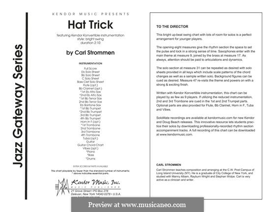 Hat Trick: partitura completa by Carl Strommen