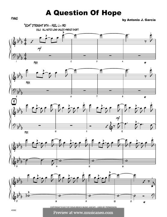 A Question of Hope: parte piano by Antonio J. Garcia