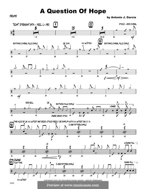 A Question of Hope: Drum Set part by Antonio J. Garcia