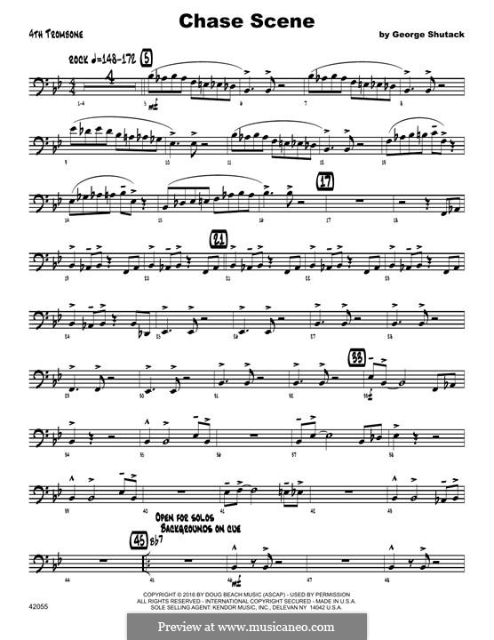 Chase Scene: 4th Trombone part by George Shutack