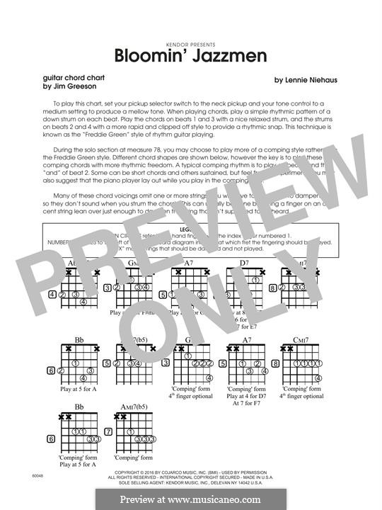 Bloomin' Jazzmen: Guitar Chord Chart by Lennie Niehaus