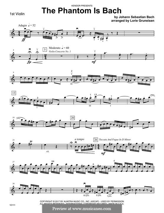 The Phantom is Bach: 1st Violin part by Johann Sebastian Bach