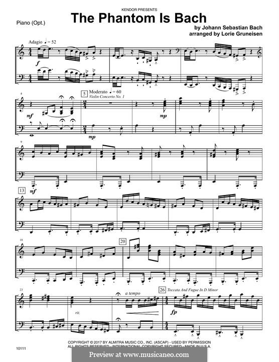 The Phantom is Bach: Piano Accompaniment by Johann Sebastian Bach