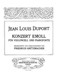 Concerto for Cello and Orchestra No.4 in E Minor: Versão para violoncelo e piano - parte de violoncelo by Jean-Louis Duport
