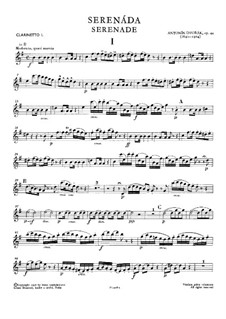 Serenade in D Minor, B.77 Op.44: clarinete parte I by Antonín Dvořák