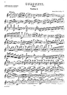 String Quartet No.11 in C Major, B.121 Op.61: violino parte I by Antonín Dvořák