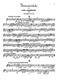 Fantastic Pieces for French Horn (or Cello) and Piano, Op.3: parte trompa by Johann Carl Eschmann