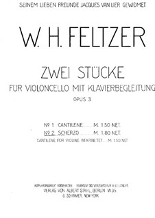 Scherzo for Cello and Piano, Op.3 No.2: partitura by Willem Feltzer