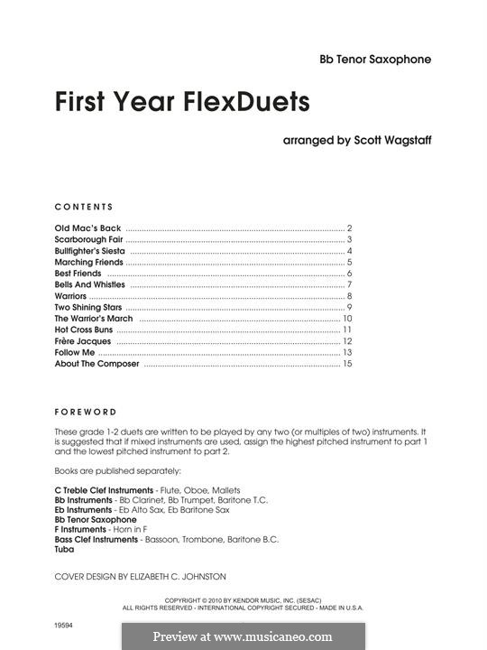 First Year FlexDuets: Bb Tenor Sax by Scott Wagstaff