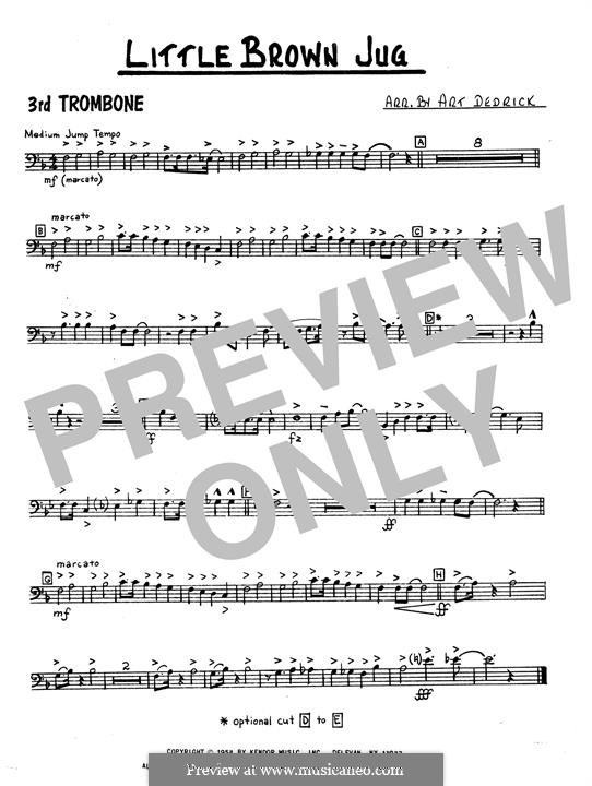 Little Brown Jug: 3rd Trombone part by folklore